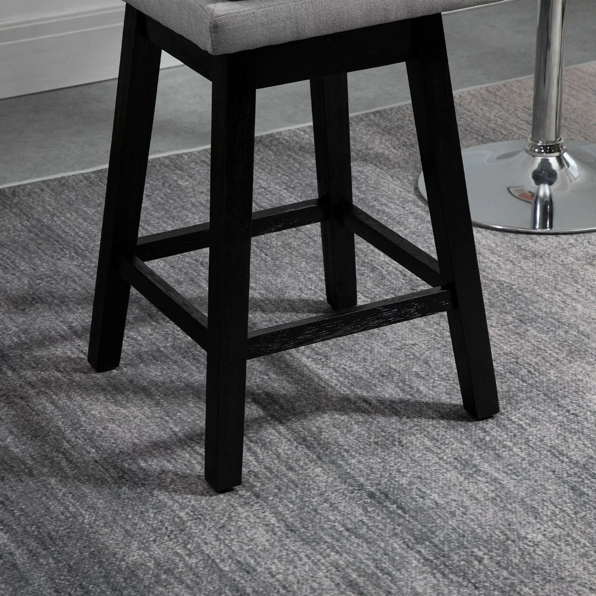 Light Gray Upholstered Swivel Bar Stools Set of 2 P914