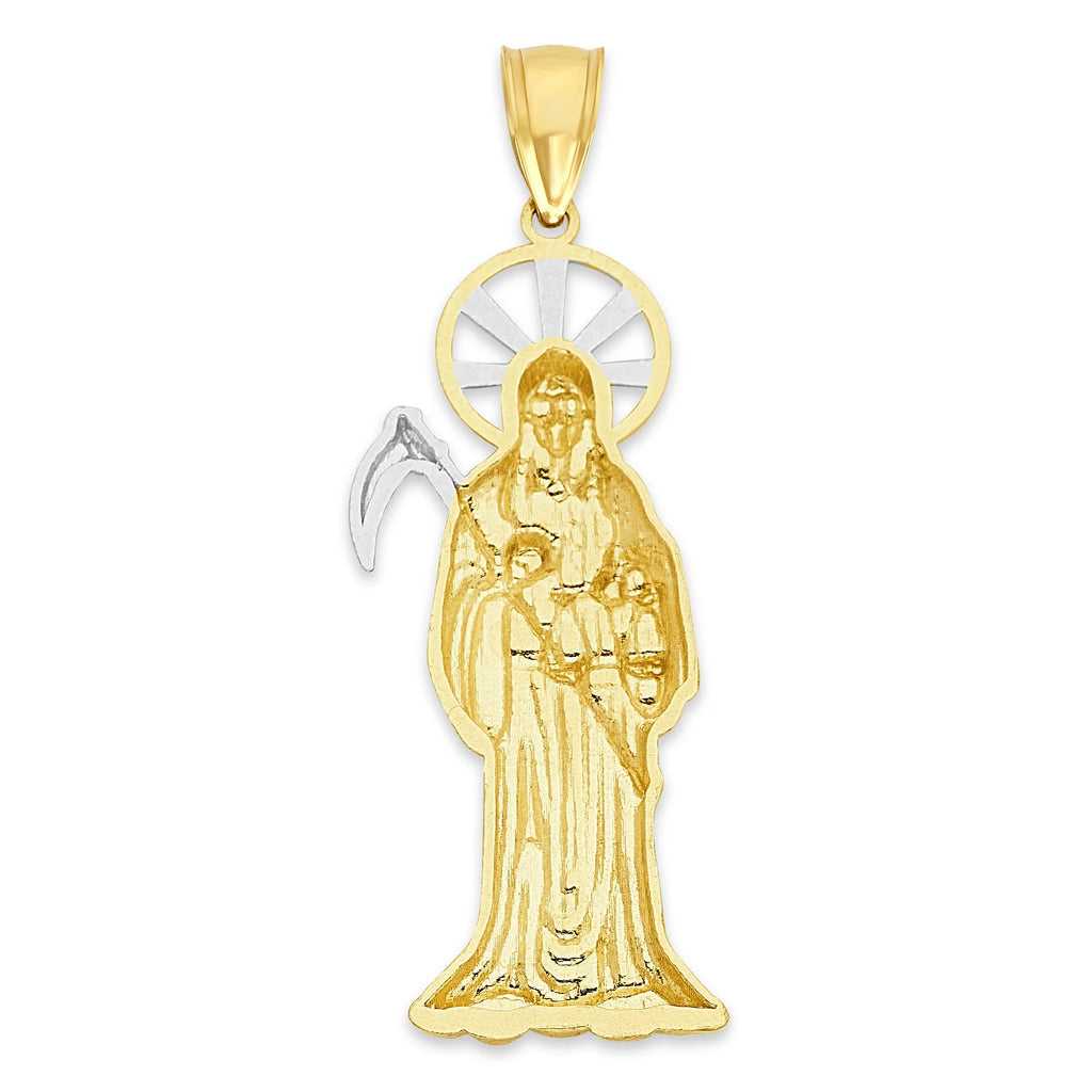 14k Gold Small San Muerte Pendant Necklace R200