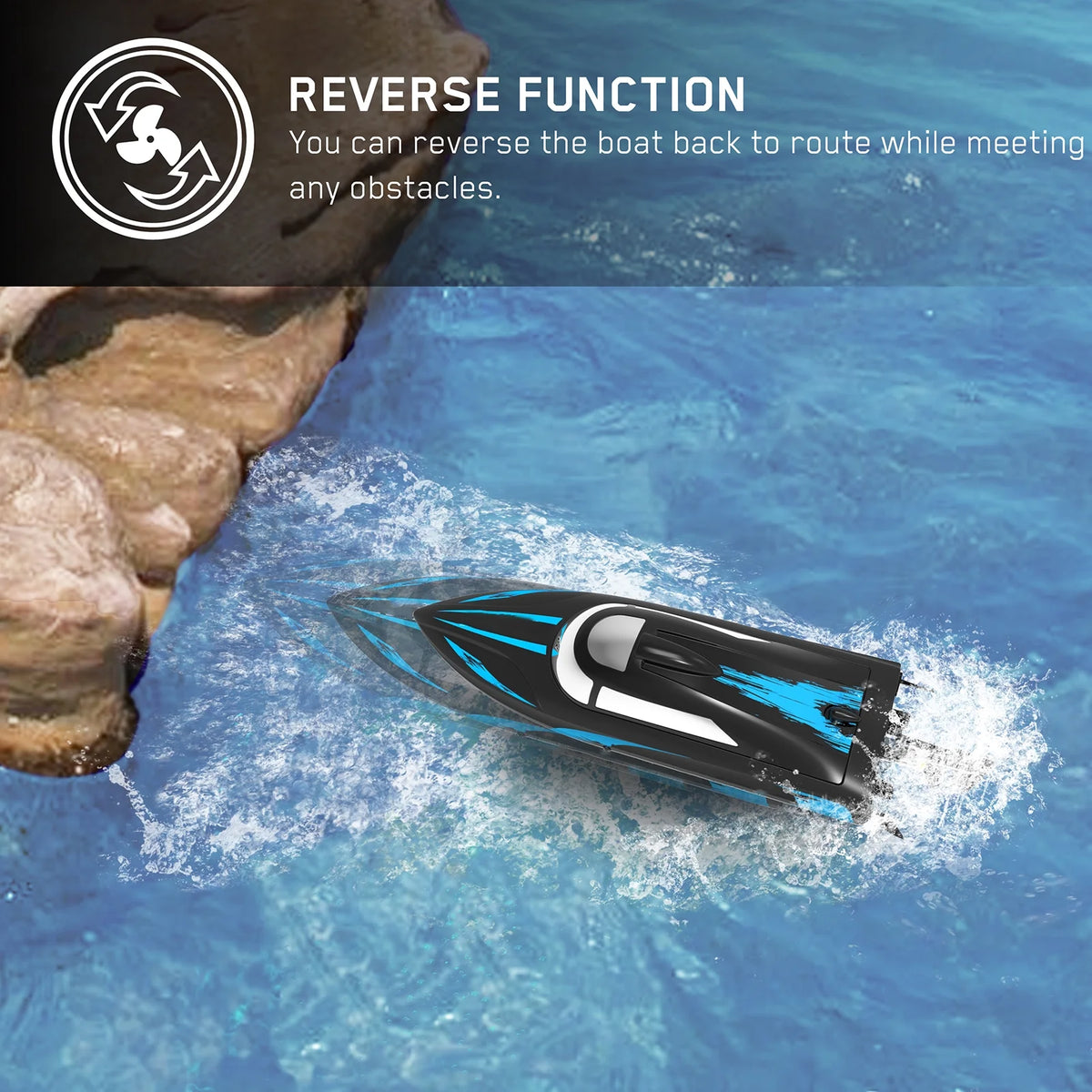Remote Control Boat 2.4GHz High Speed Toy with 2 Battery X61413