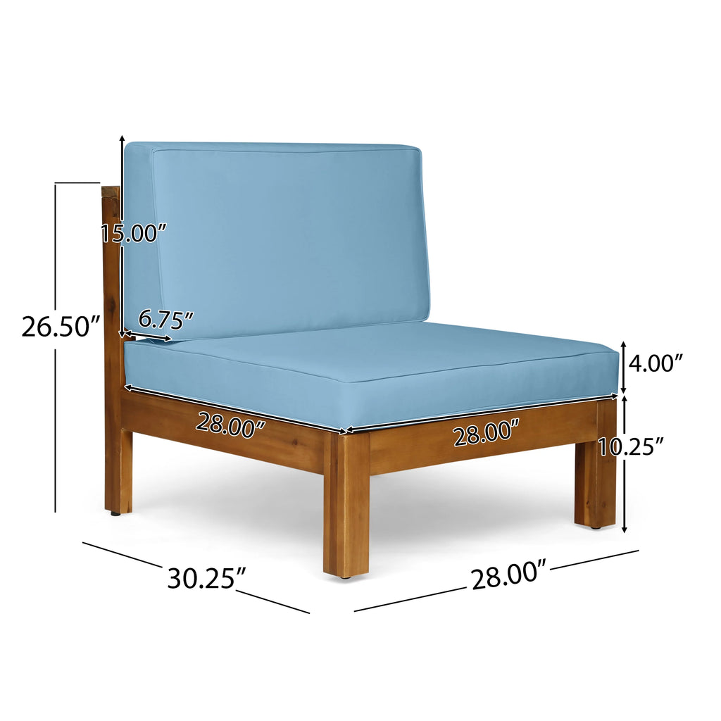 6 Seater Acacia Wood Sofa Chat Set X4796