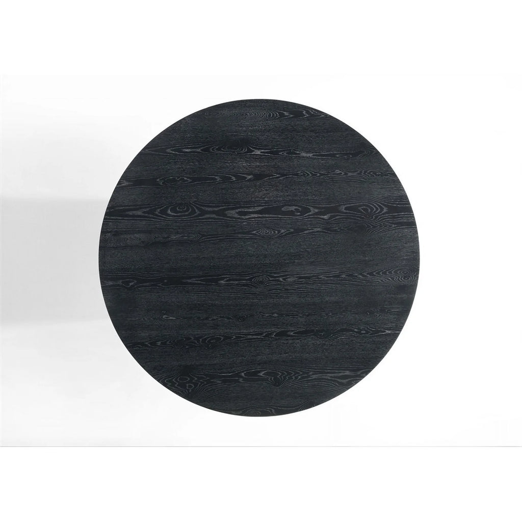 Black Wood 5 Pc Round Dining Table Set with Chairs D664799