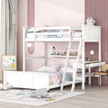 Twin Over Full Bunk Bed with Desk and Storage Drawers Q426505