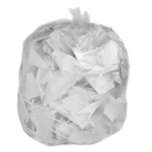 Clear 20-30 Gallon High Density Trash Bags, 500 per Case, 16 Microns Y891101