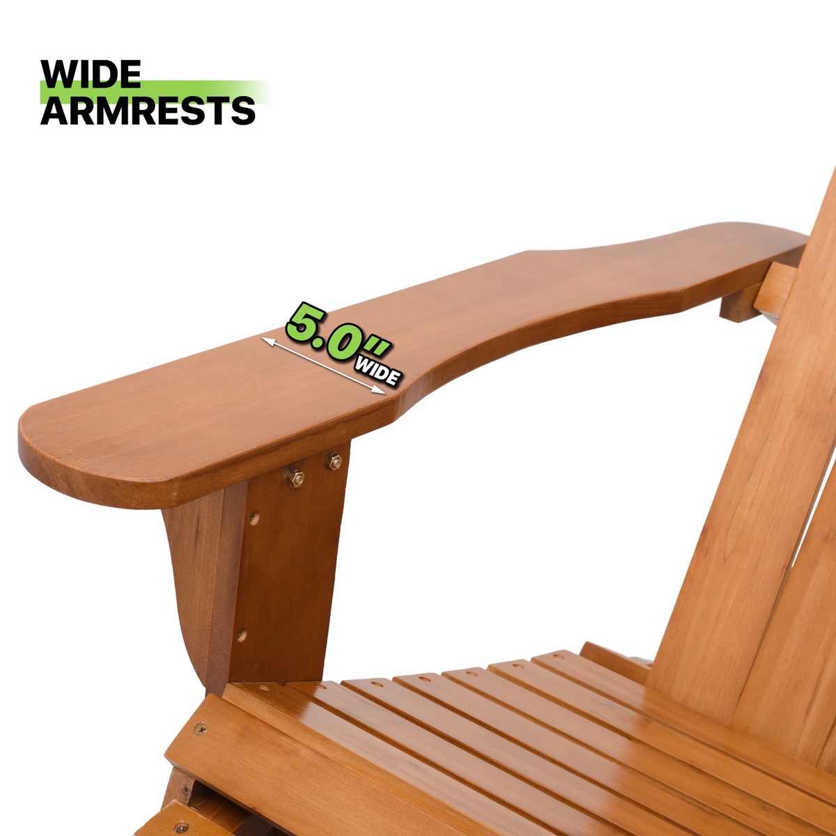 Set of 3 Teak Outdoor Folding Adirondack Chairs with Side Table C45094