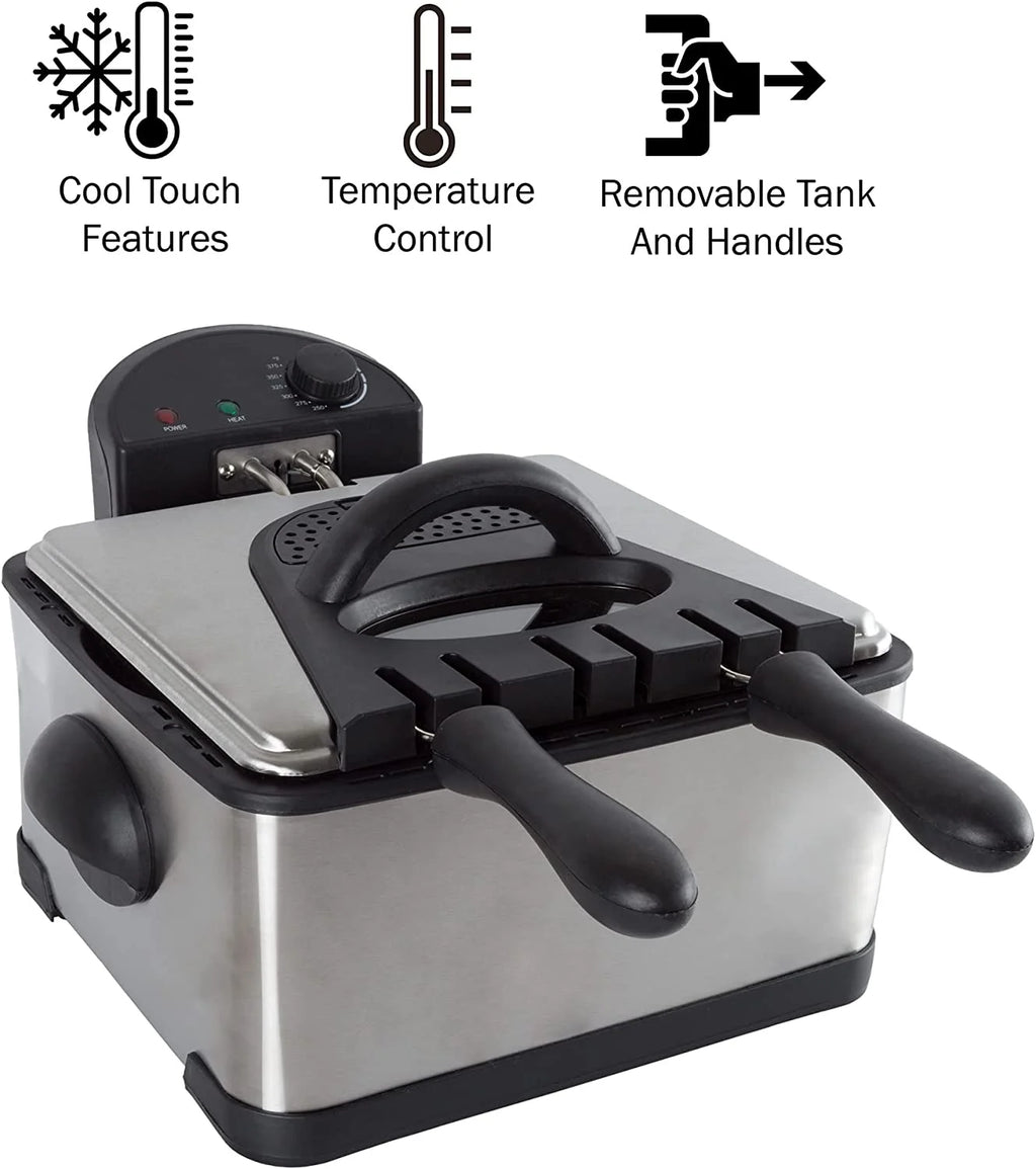 4-Liter Electric Deep Fryer with 1 Large Basket and 2 Small S548035