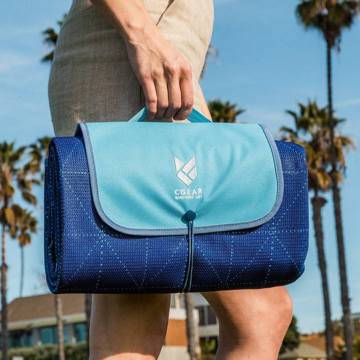 Navy Quilted Sand-Free Beach Mat R1729