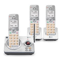 Expandable Cordless Phone with Answering System and Caller ID, 3 Handsets, White/Silver U28994