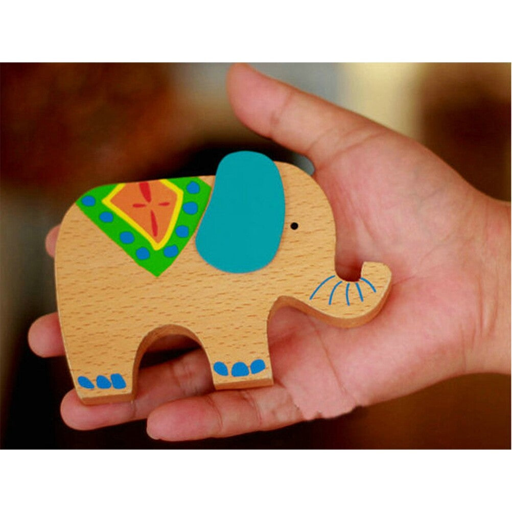 Wooden Stackable Building Blocks Set Balancing Games Playset Toys Educational Toys for Kids Children(Elephant) F5024