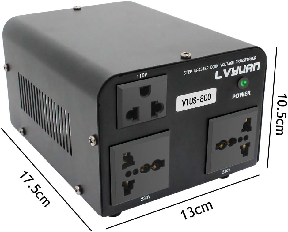 Voltage Transformer Converter 800 Watt Step Up/Down with 1 US Outlets, 2 Universal Outlets Pack of 2 K6651