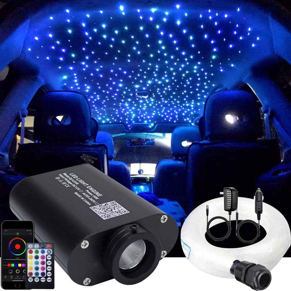 Car Use Bluetooth Fiber Optic Star Ceiling Lighting Kits 335pcs 13.1ft Optical Fibers Sound Activated Z347736