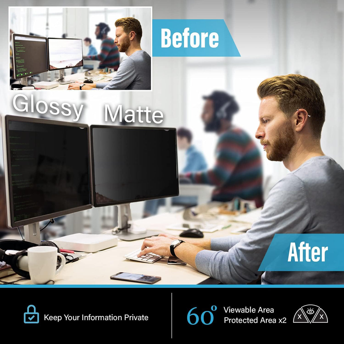 27 Inches Desktop Computer Widescreen Monitor Privacy Screen Filter V399