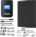 500 Watt Monocrystalline Solar Panel Kit with 40A MPPT LCD Charge Controller W61428