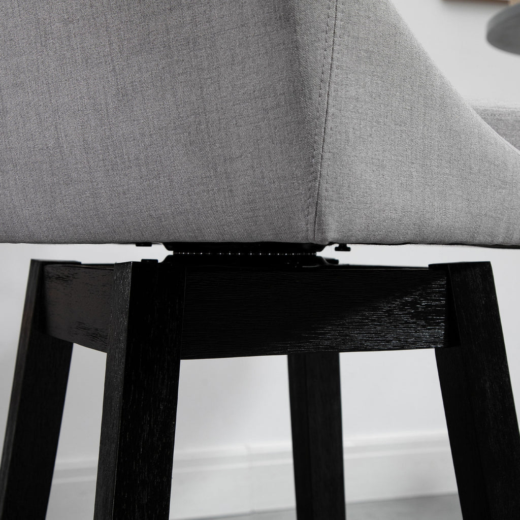 Light Gray Upholstered Swivel Bar Stools Set of 2 P914