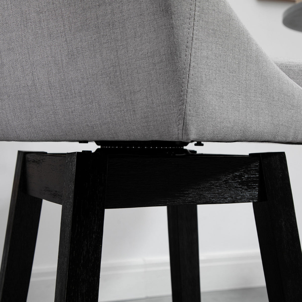 Light Gray Upholstered Swivel Bar Stools Set of 2 P914