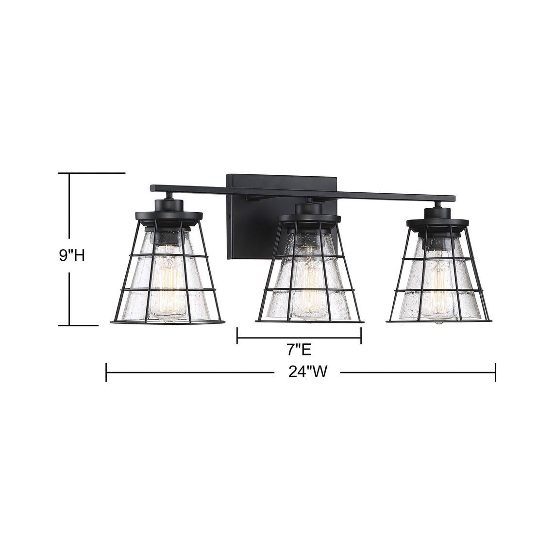 3 Light Black Bath Bar V8421