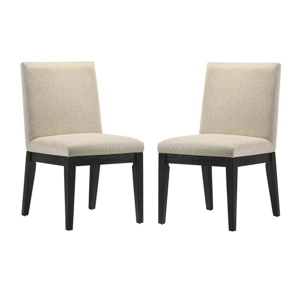 Black Wood 5 Pc Round Dining Table Set with Chairs D664799