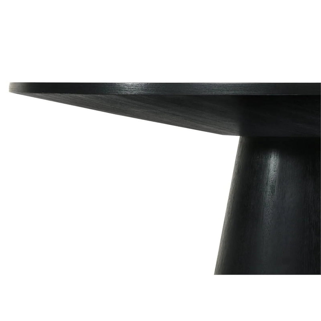 Black Wood 5 Pc Round Dining Table Set with Chairs D664799
