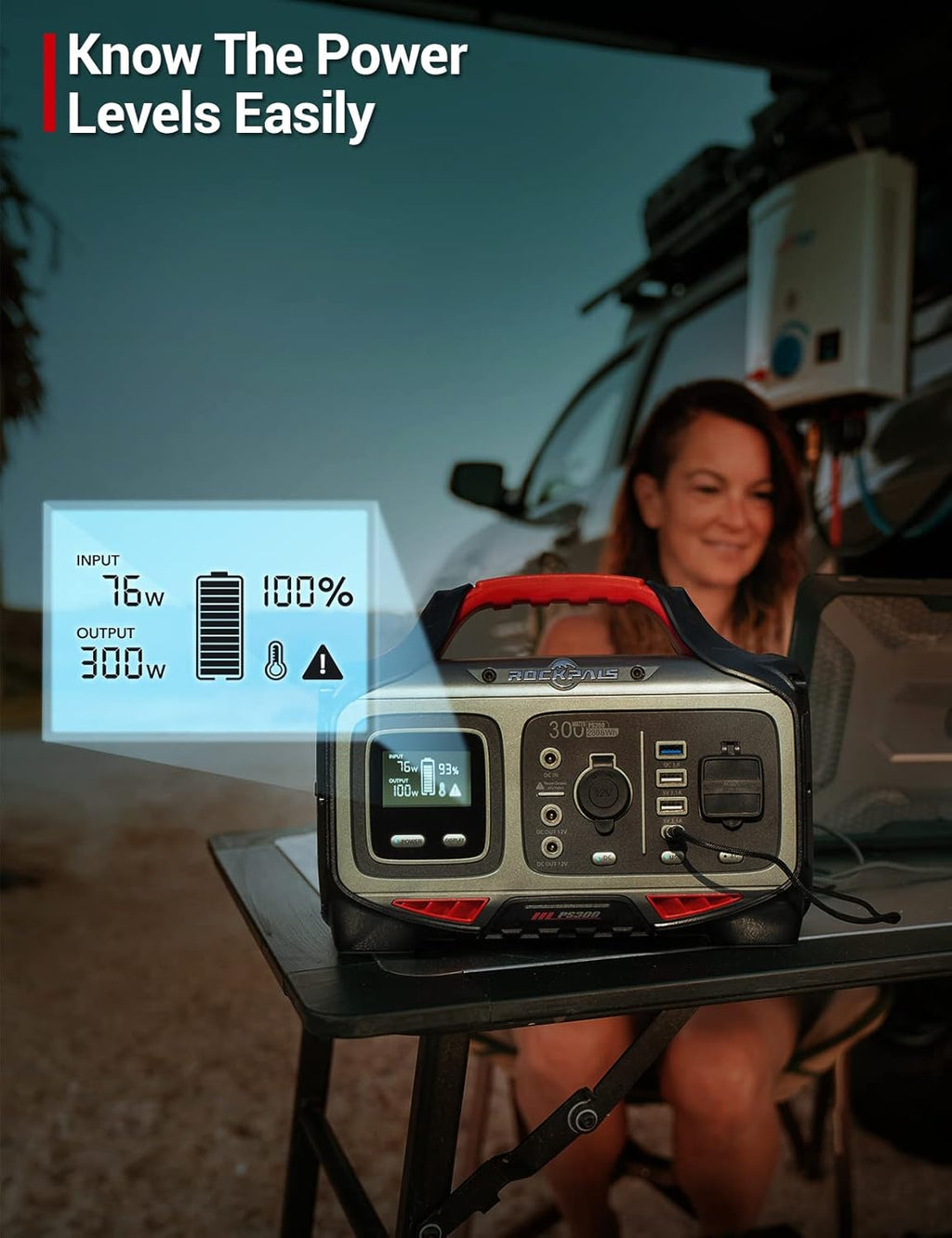 300W Portable Power Station, 280wh (78000mAh) Solar Generator with 110V Pure Sine Wave AC Outlet G64092