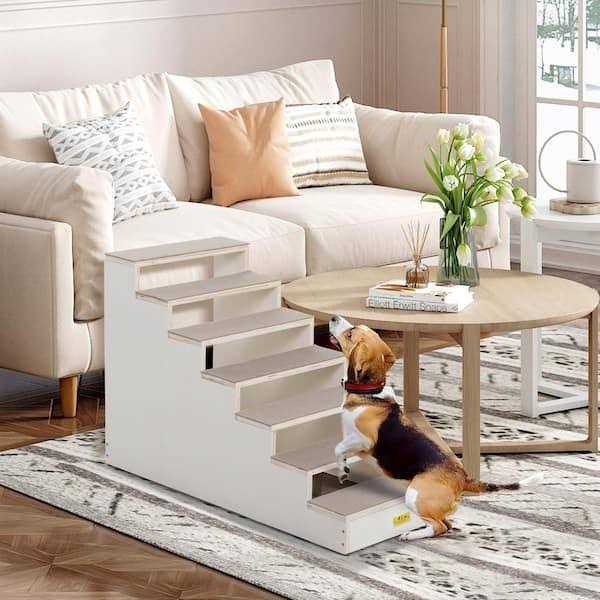 Wood 7-Step Dog Stairs K672