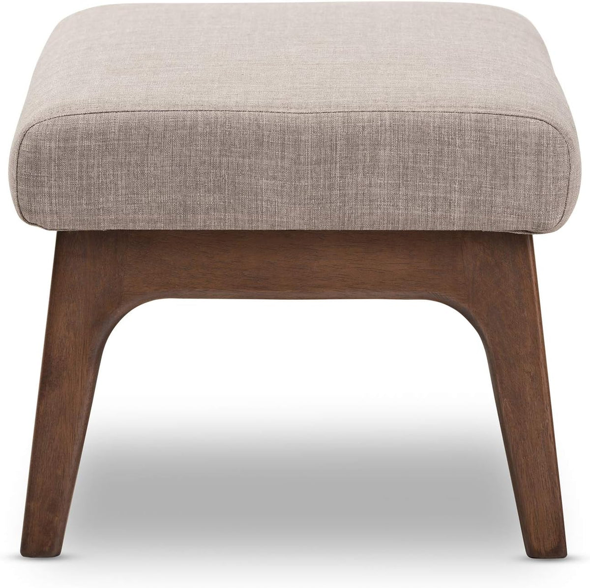 Light Grey Walnut Brown Fabric Polyester Ottoman Pack of 2 G597