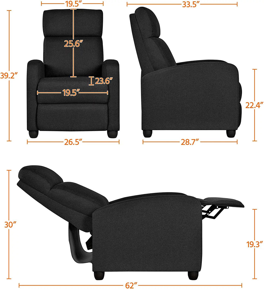 Fabric Recliner Chair Black Y44260