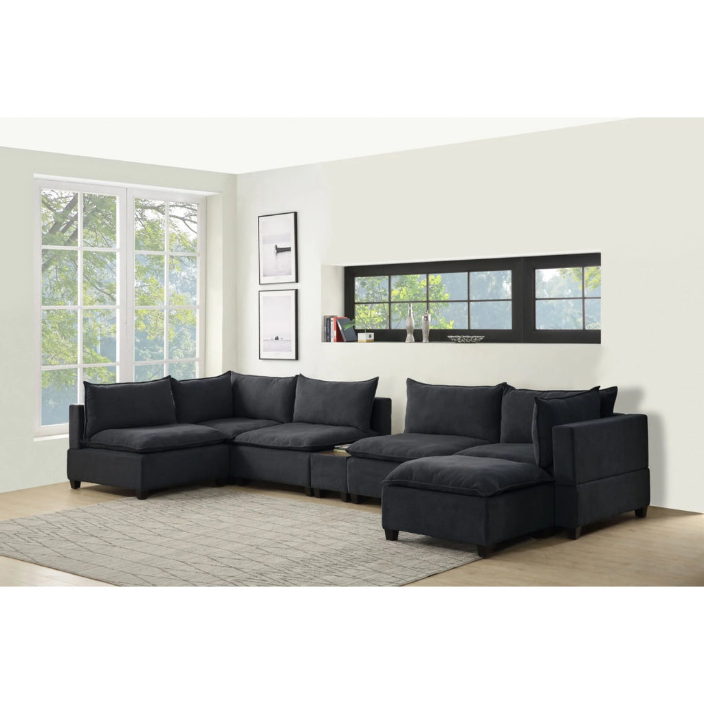 7 Piece Sectional in Dark Gray P903