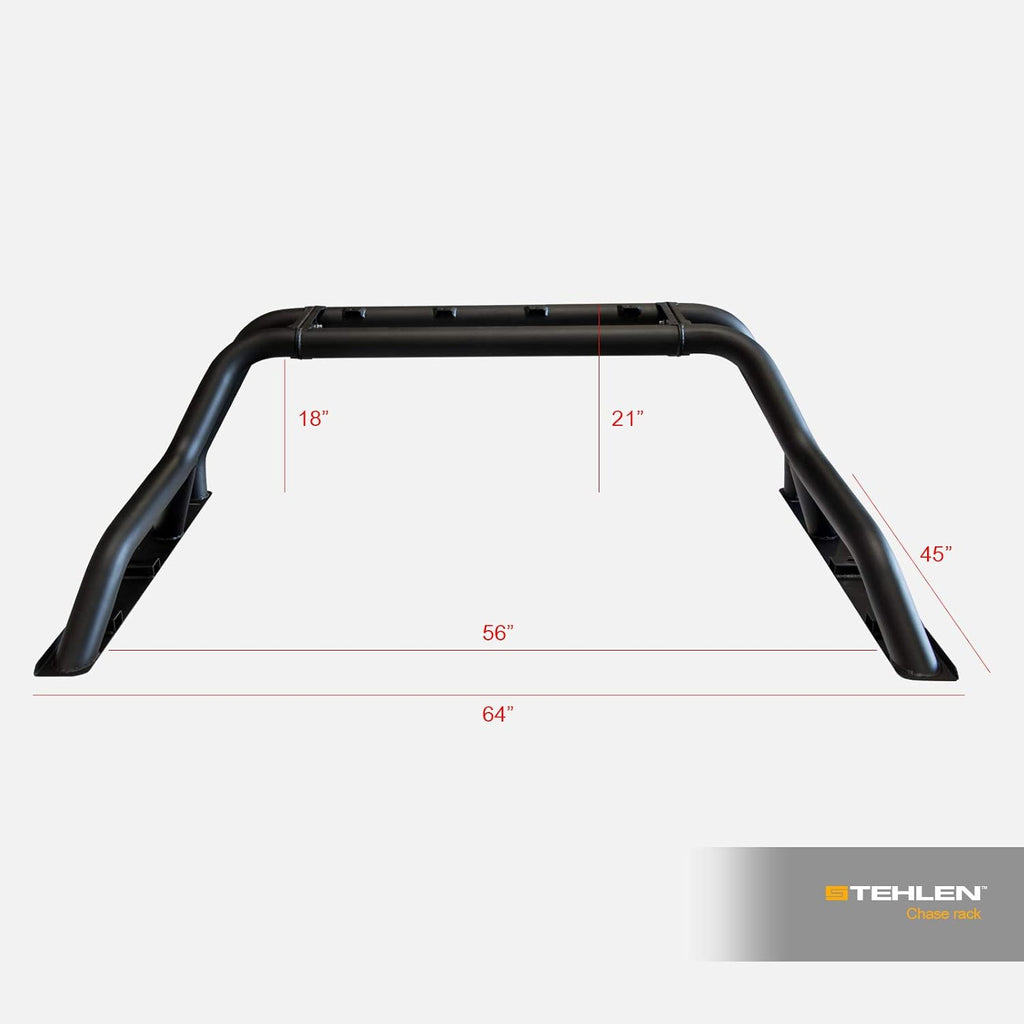 Matte Black Truck Bed Roll Bar with Tire Carrier E327