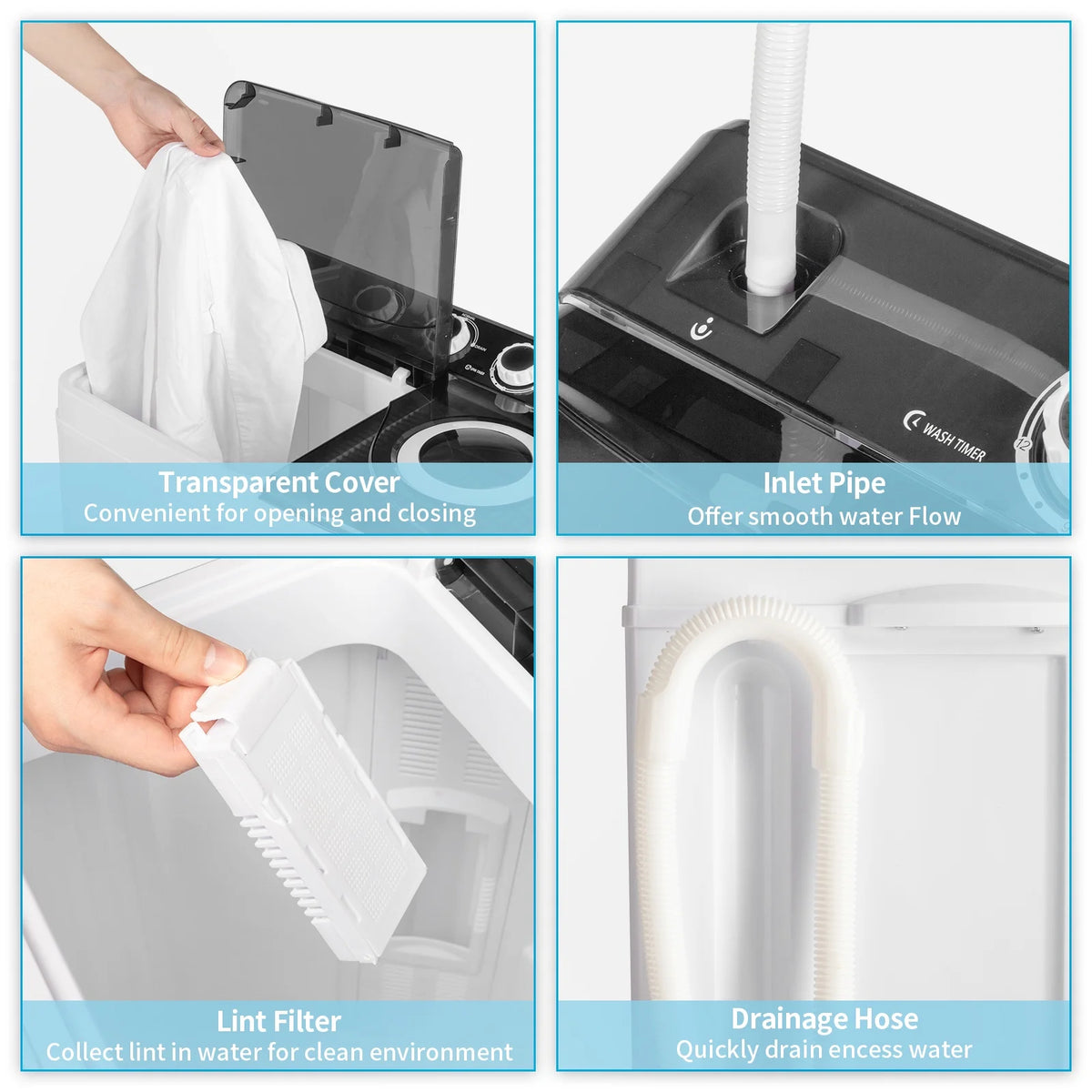 26Lbs Semi-automatic Twin Tub Washing Machine Z7600