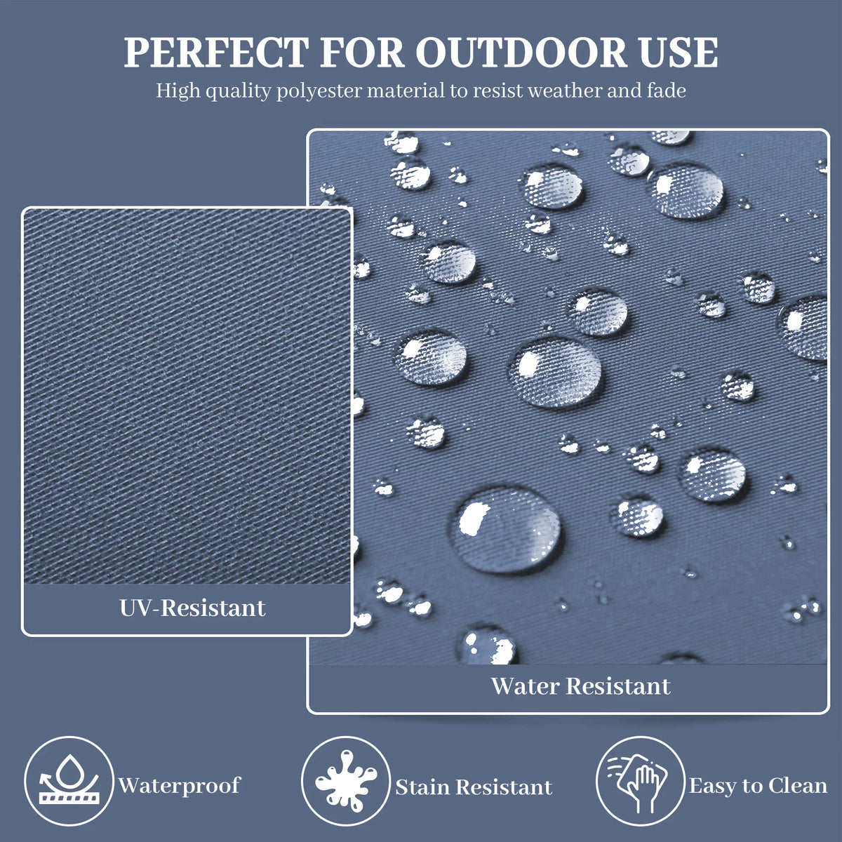 Waterproof Outdoor Seat Cushions Set of 4 Navy Blue R81428