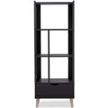 Dark Brown Wood Leaning Bookcase Y56357