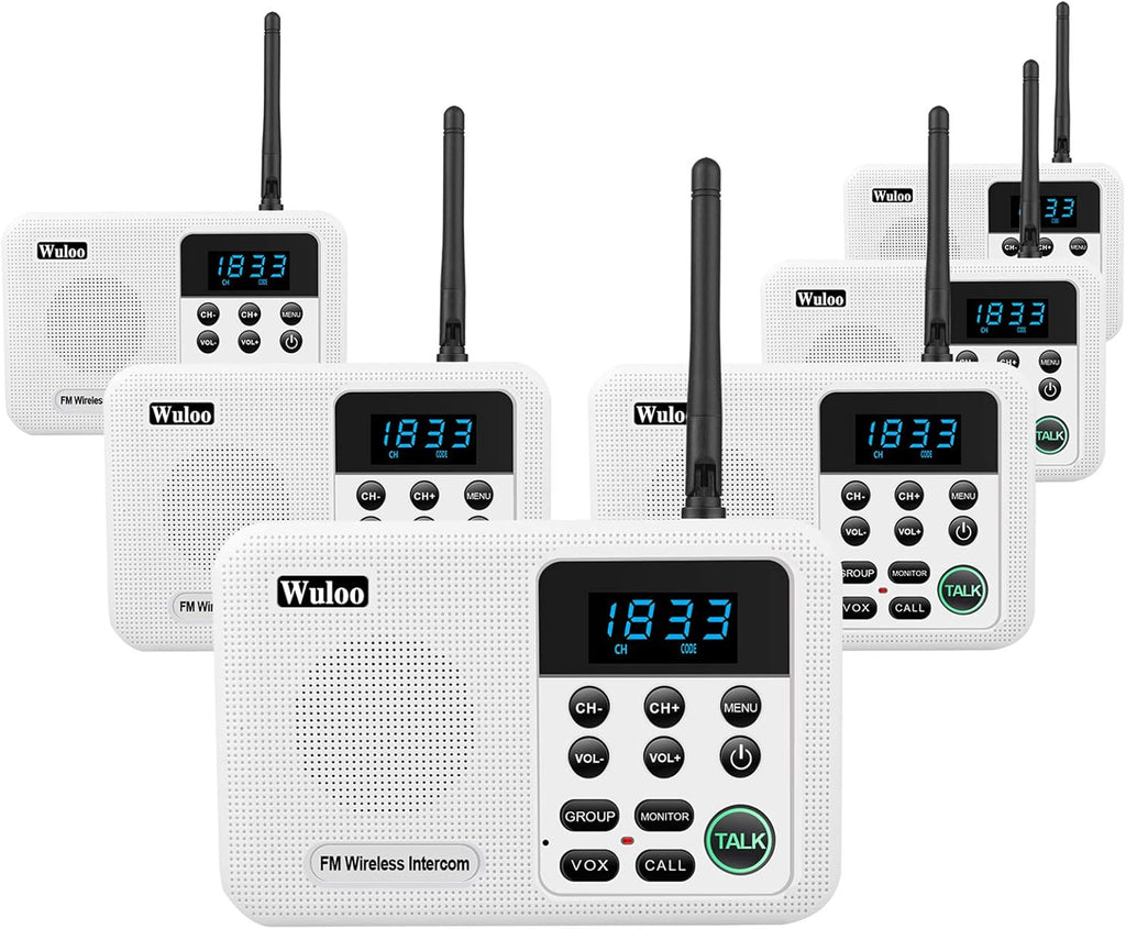 Wireless Intercom System, 4 Stations Black I8364