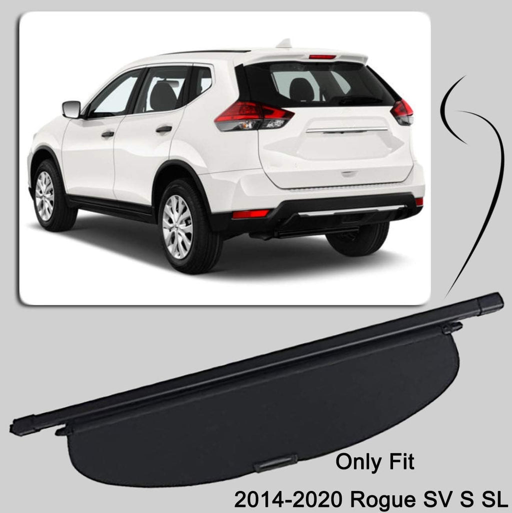 Cargo Cover for 2014-2020 Nissan Rogue Black Retractable Trunk Shade Pack of 2 V125