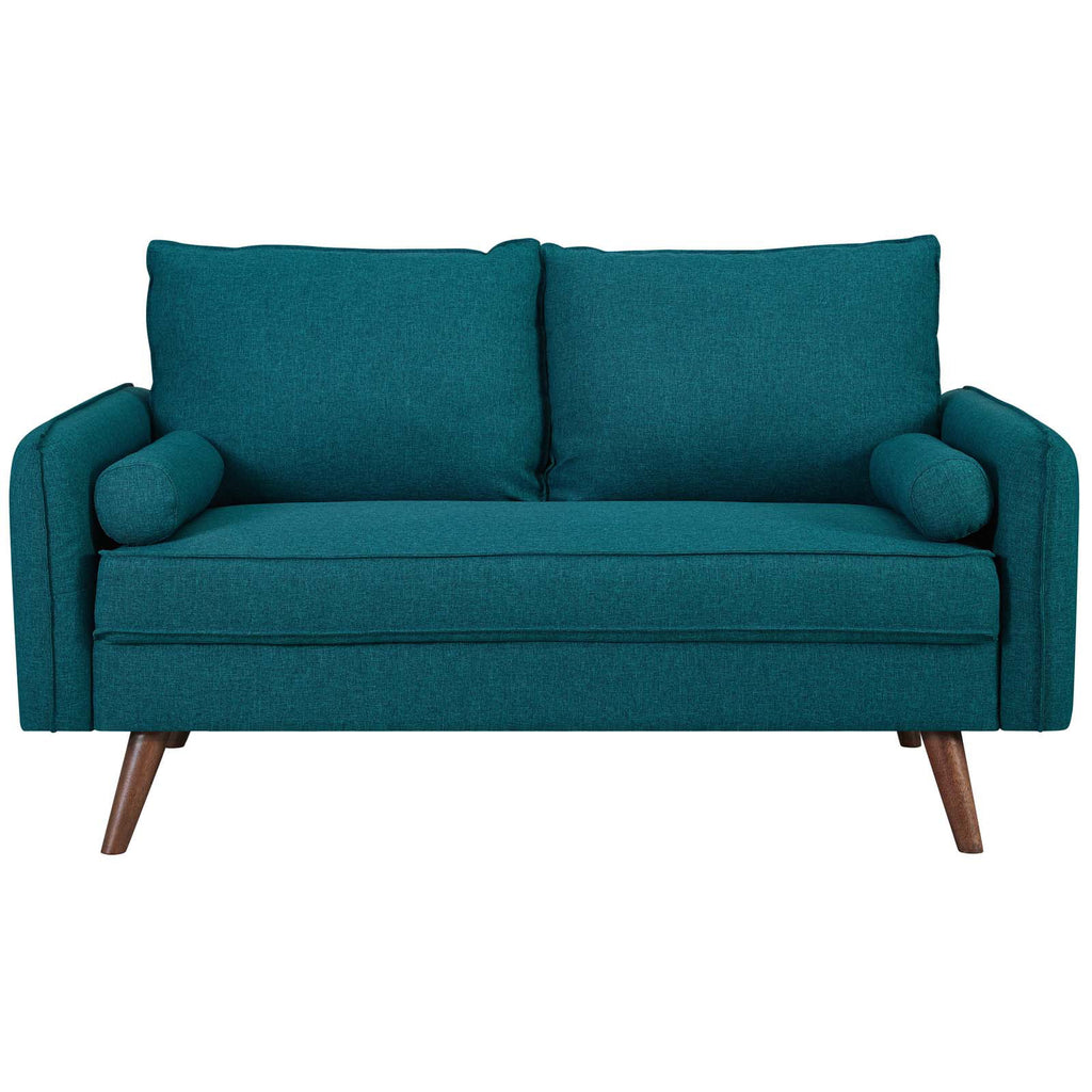 Teal Upholstered Fabric Loveseat B202791