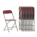 Set of 10 Red Stackable Folding Plastic Chairs C886