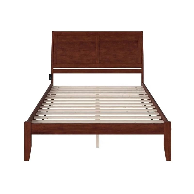 Solid Wood Queen Platform Bed in Walnut S904