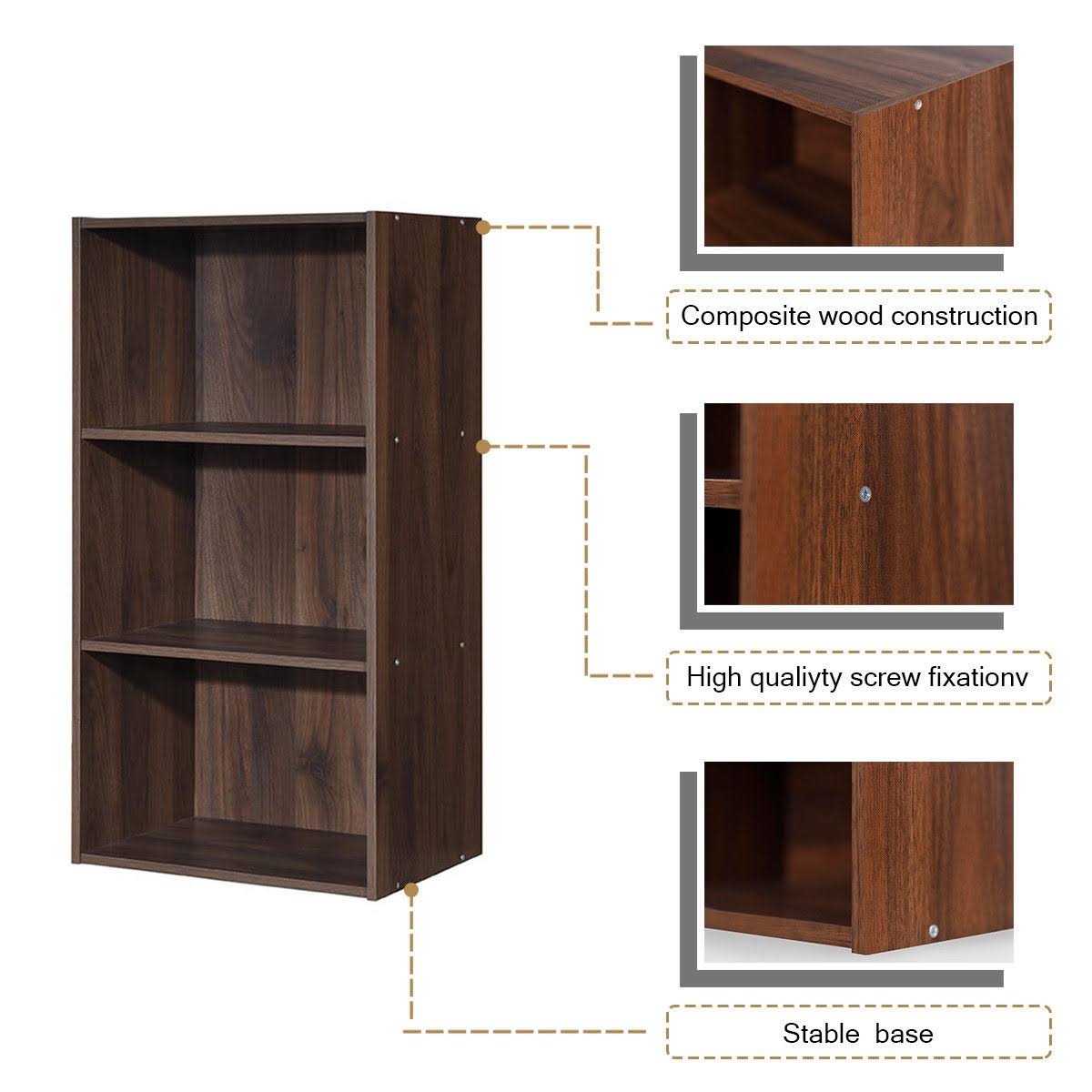 White 3 Shelf Bookcase Storage Cabinet E389