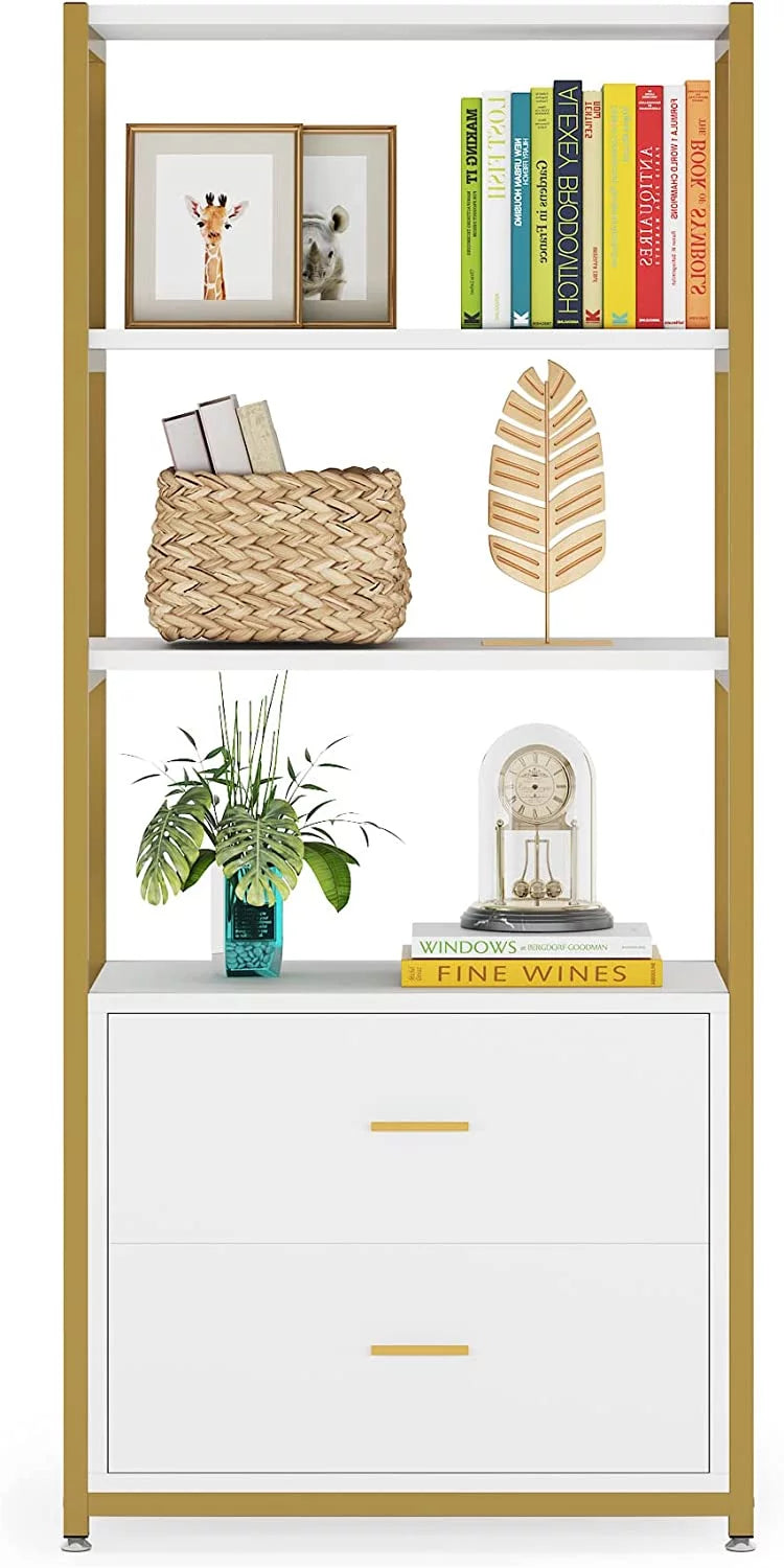 4-Tier Bookshelf with 2 Drawers I8103