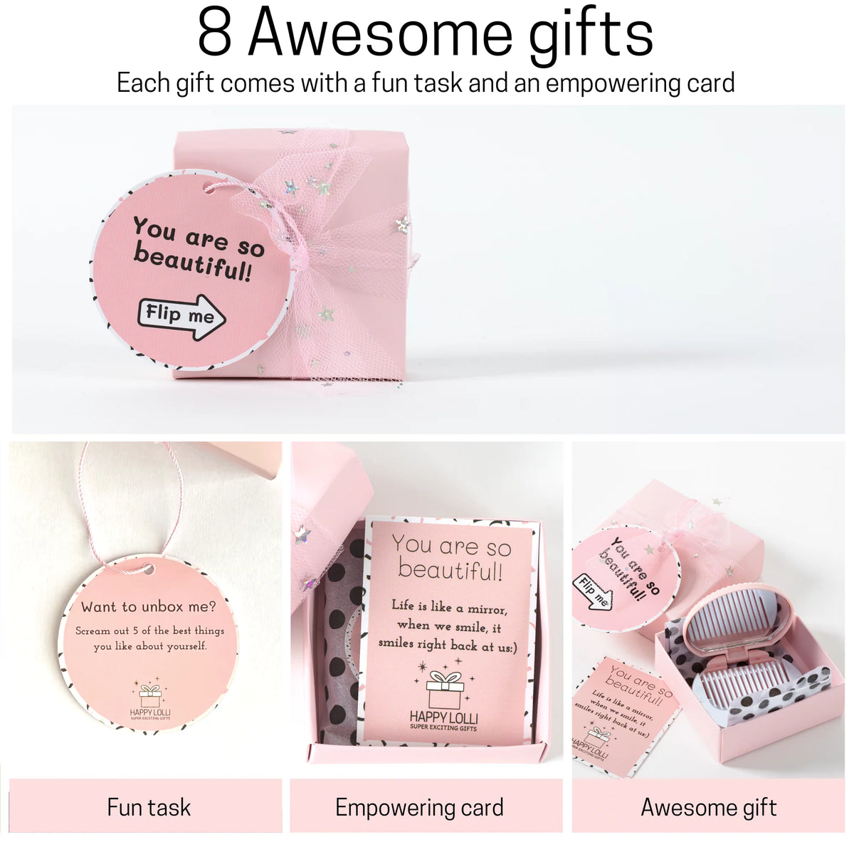 Pink 8 Wrapped Gifts in 1 Box Q180914