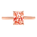18K Rose Gold Solitaire Ring X669