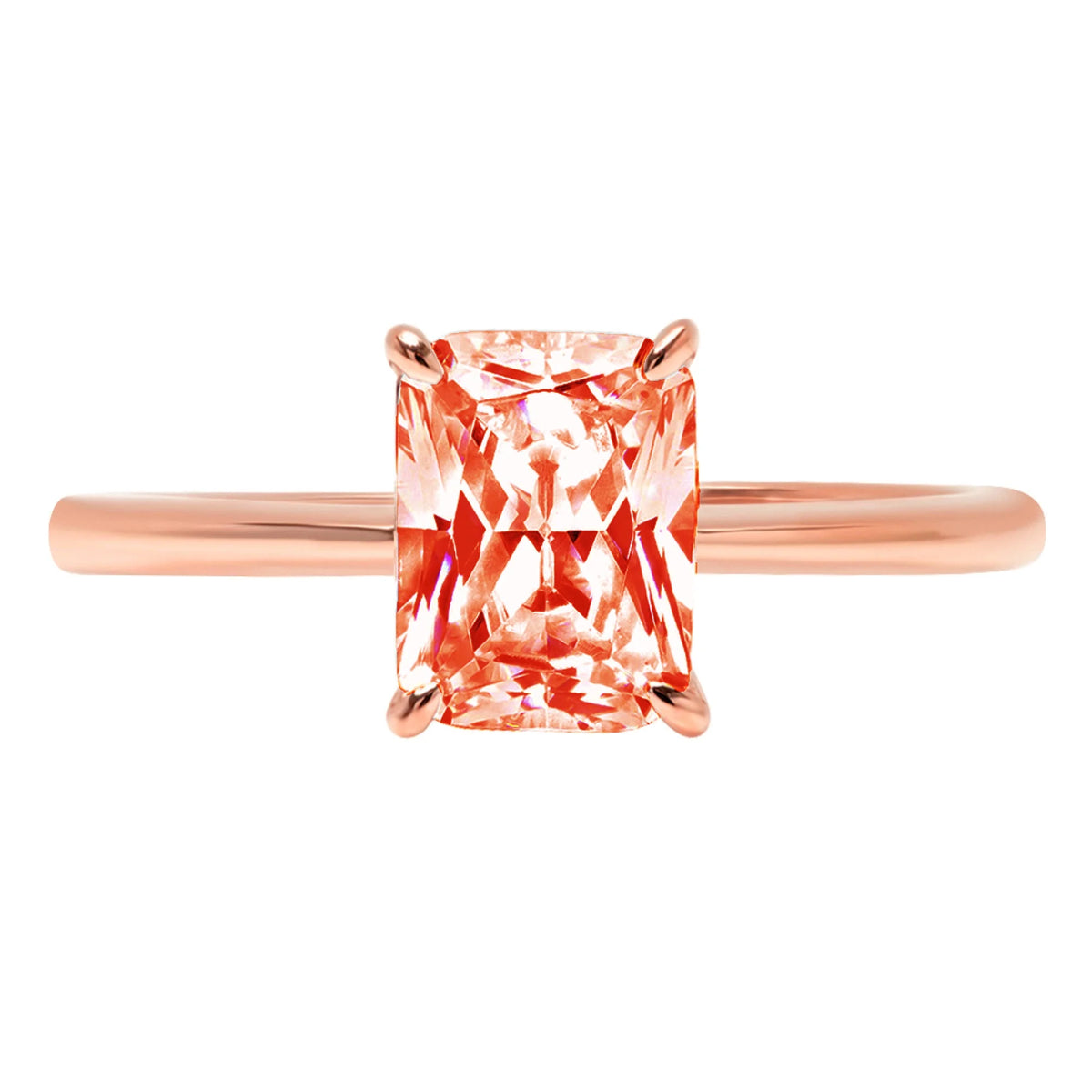 18K Rose Gold Solitaire Ring X669