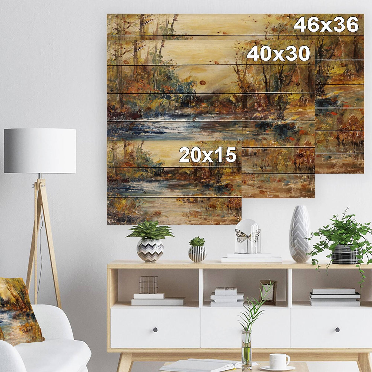 Natural Pine Wood Landscape Print H278