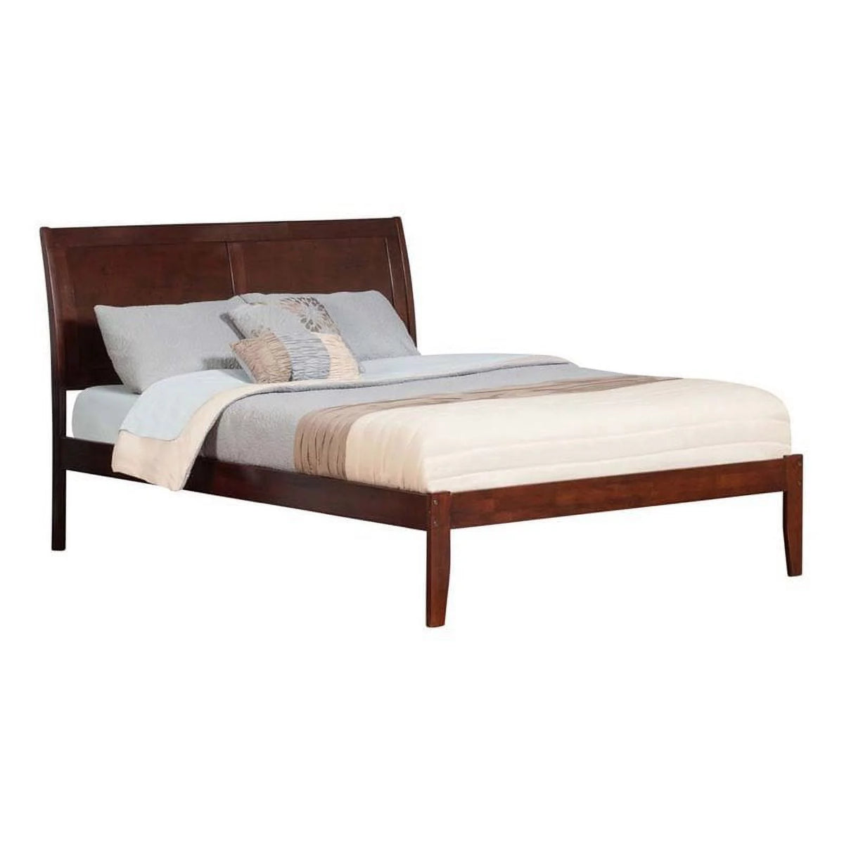 Solid Wood Queen Platform Bed in Walnut S904