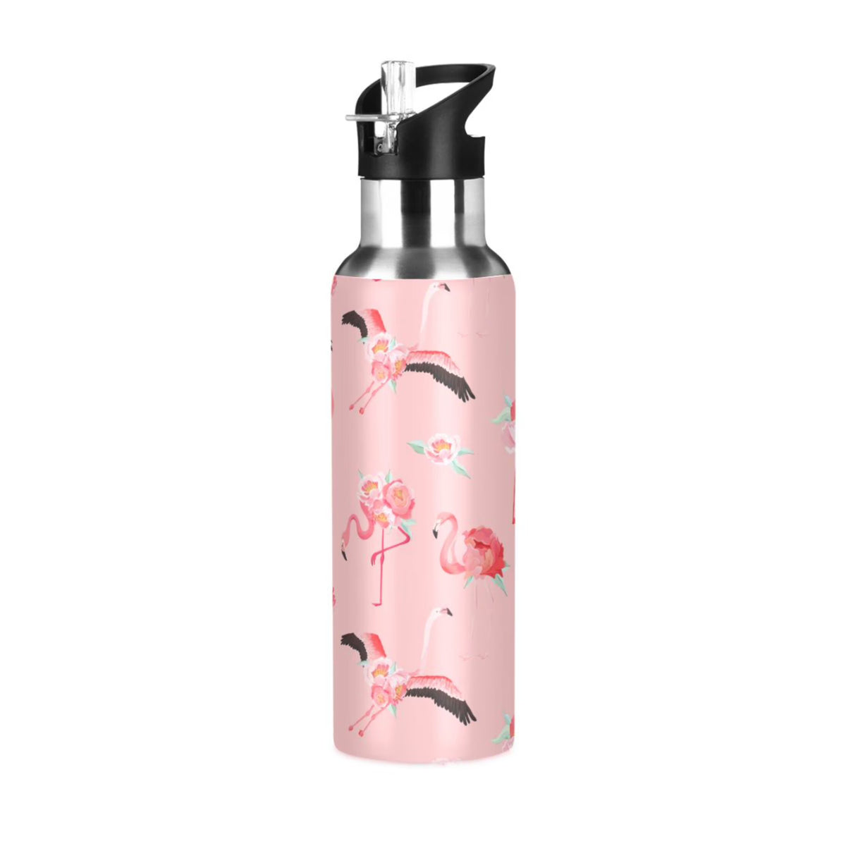 Pink Insulated Stainless Steel Water Bottle with Straw Lid 20 oz K5658
