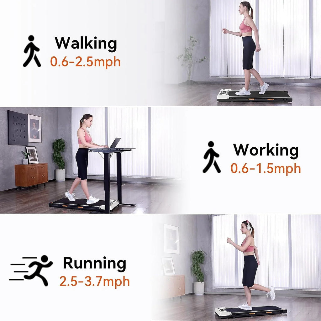 2 in 1 Portable Treadmill with Remote Control Lanyard, Black D242406