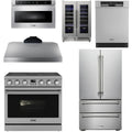 36 Electric Range, Range Hood, Refrigerator, Dishwasher, Microwave and Wine Cooler Y59610