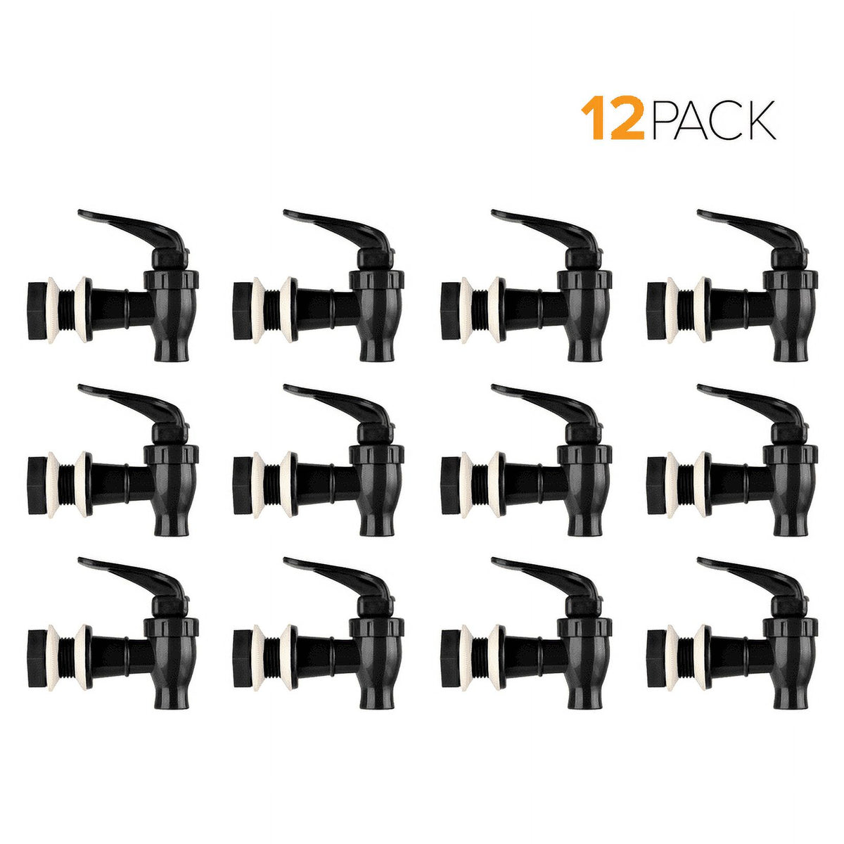 Black B.P.A.-Free Water Dispenser Replacement Valve 12-Pack Q2309