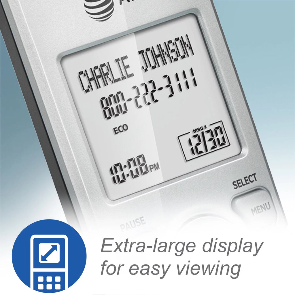 Expandable Cordless Phone with Answering System and Caller ID, 3 Handsets, White/Silver U28994