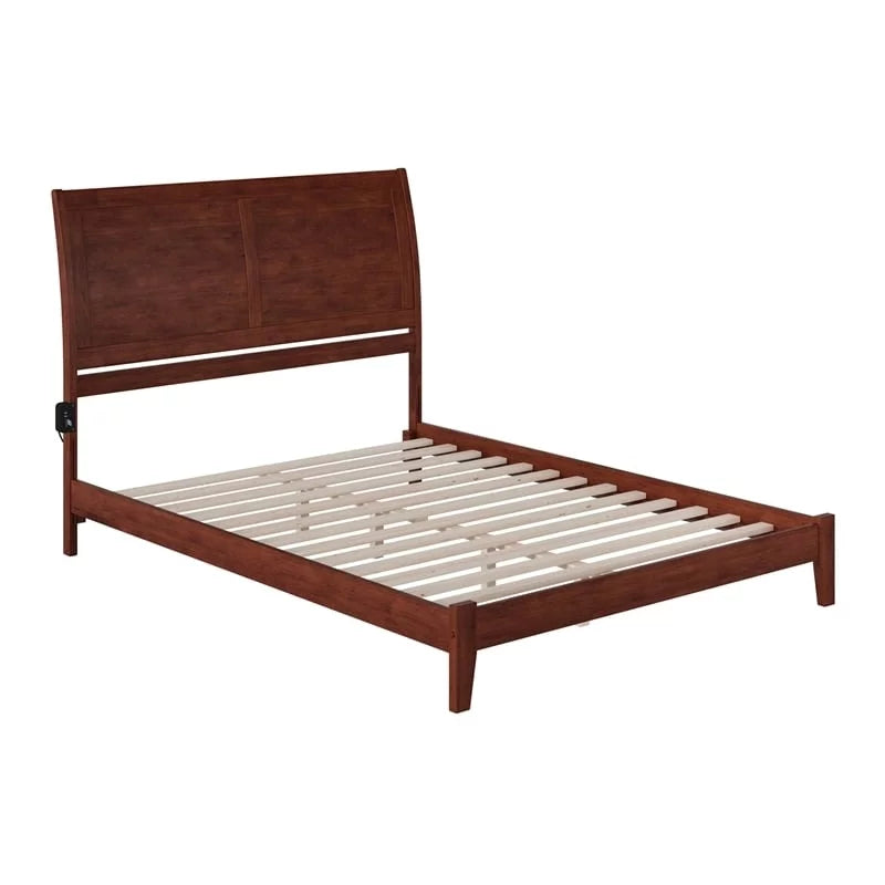 Solid Wood Queen Platform Bed in Walnut S904