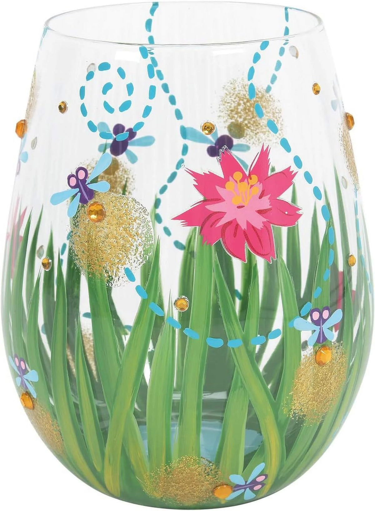 Hand-Painted Stemless Wine Glass B388663