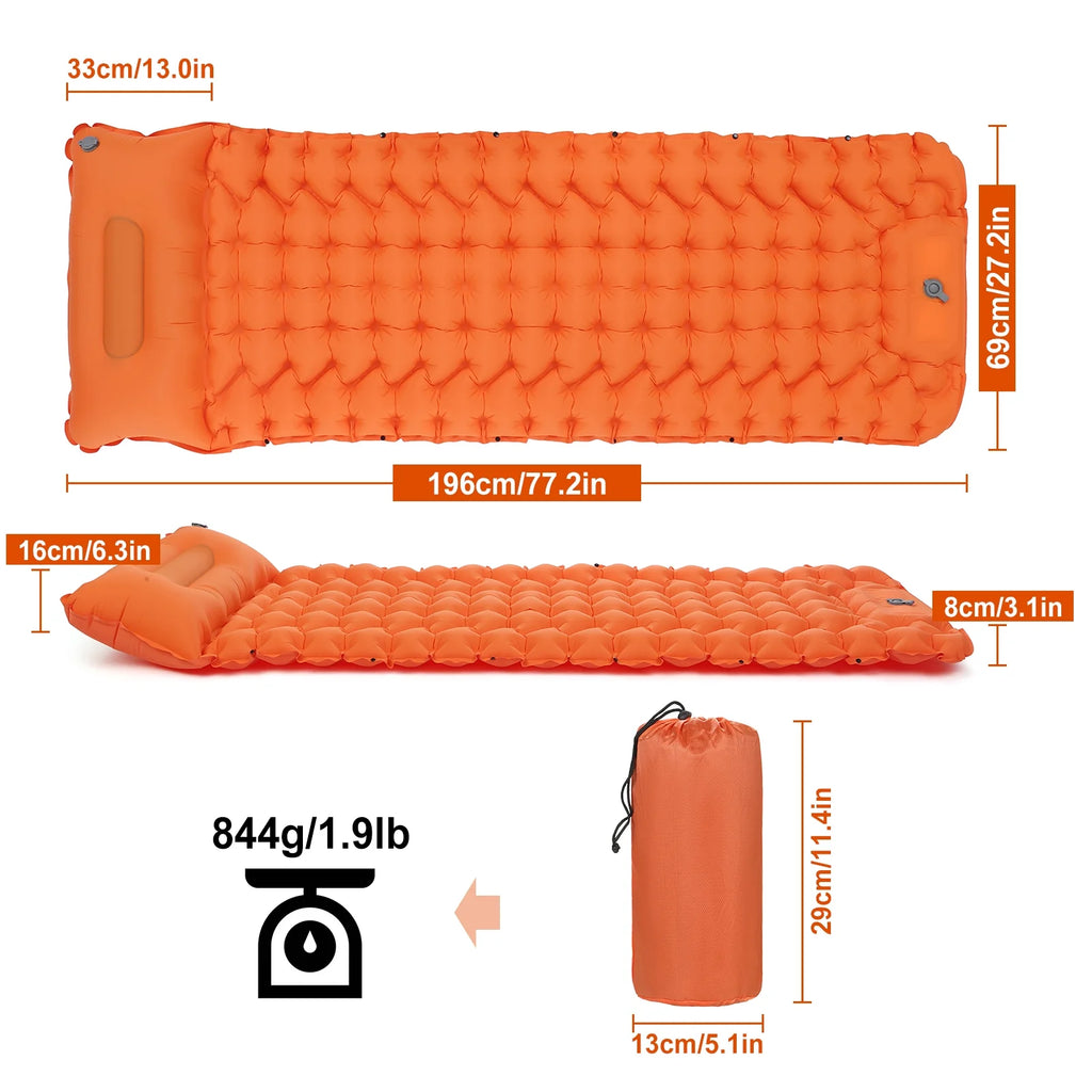 Ultralight Waterproof Camping Air Mattress Sleeping Pad with Built-in Pump B95810